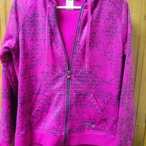 Under Armour medium pink zip up hoodie